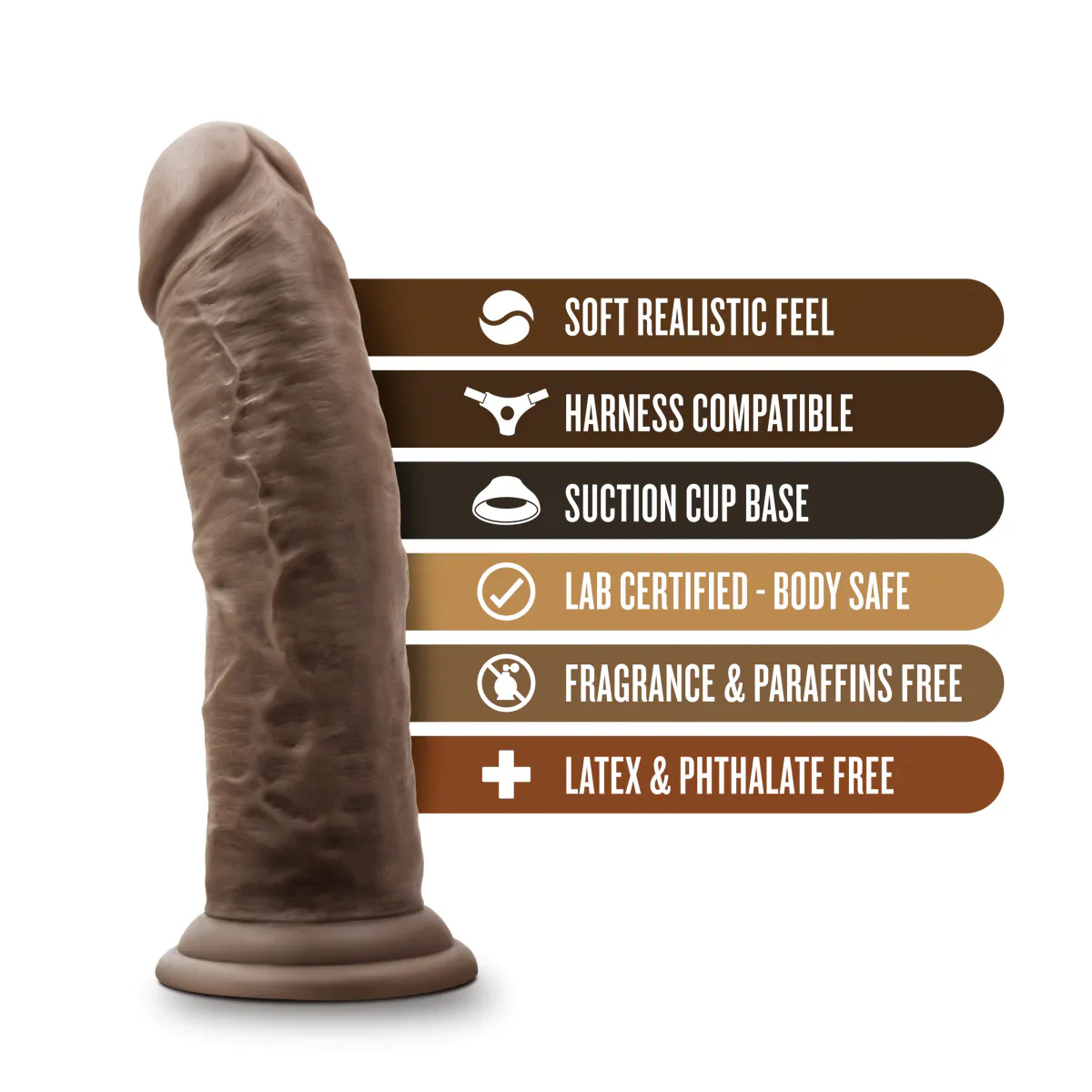 Dr. Skin Realistic Chocolate 8-Inch Long Dildo - Image 3