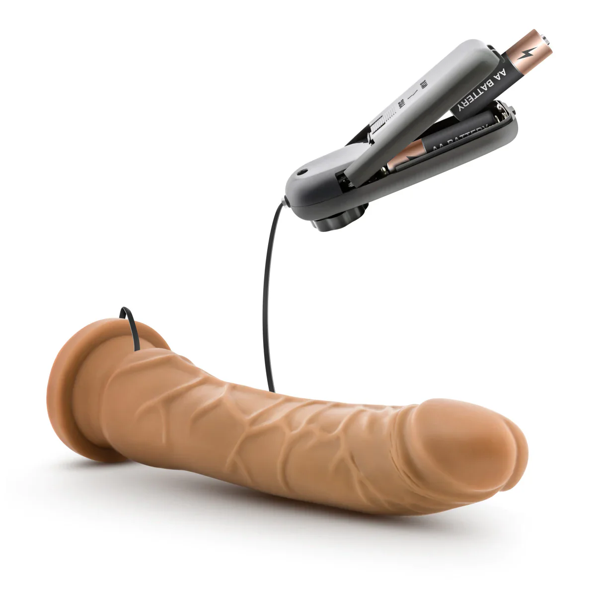 Dr. Skin Realistic Curved Mocha 8.5-Inch Vibrating Dildo - Image 5