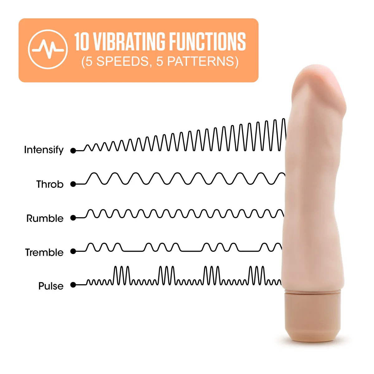 Dr. Skin Silicone Beige 7.75-Inch Long Vibrating Dildo - Image 2