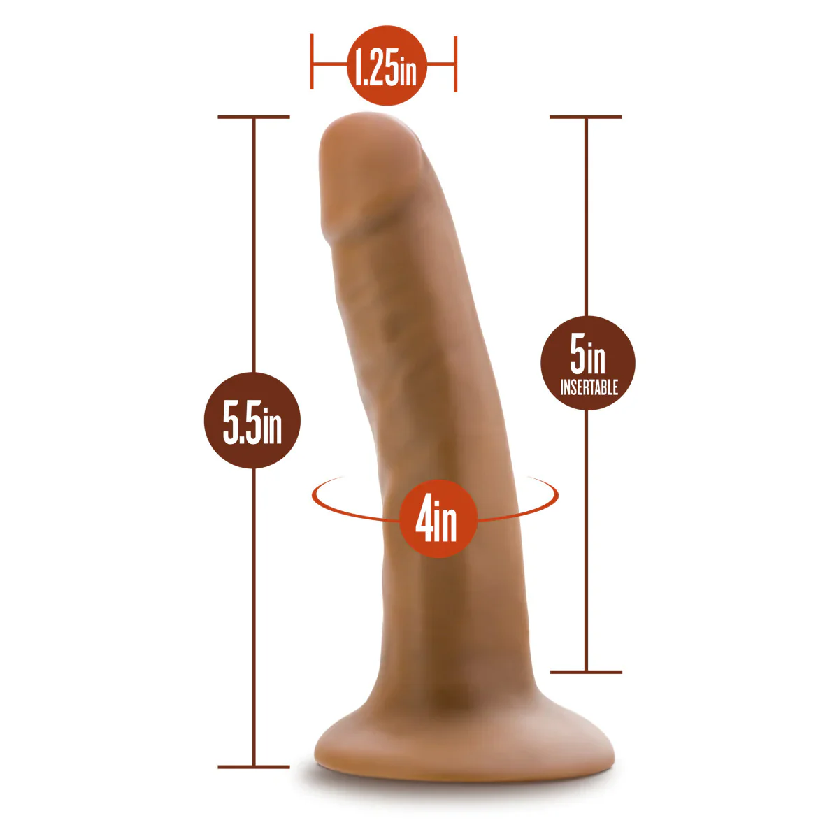 Dr. Skin Silicone Dr. Lucas Realistic Mocha 5.5-Inch Long Dildo - Image 2