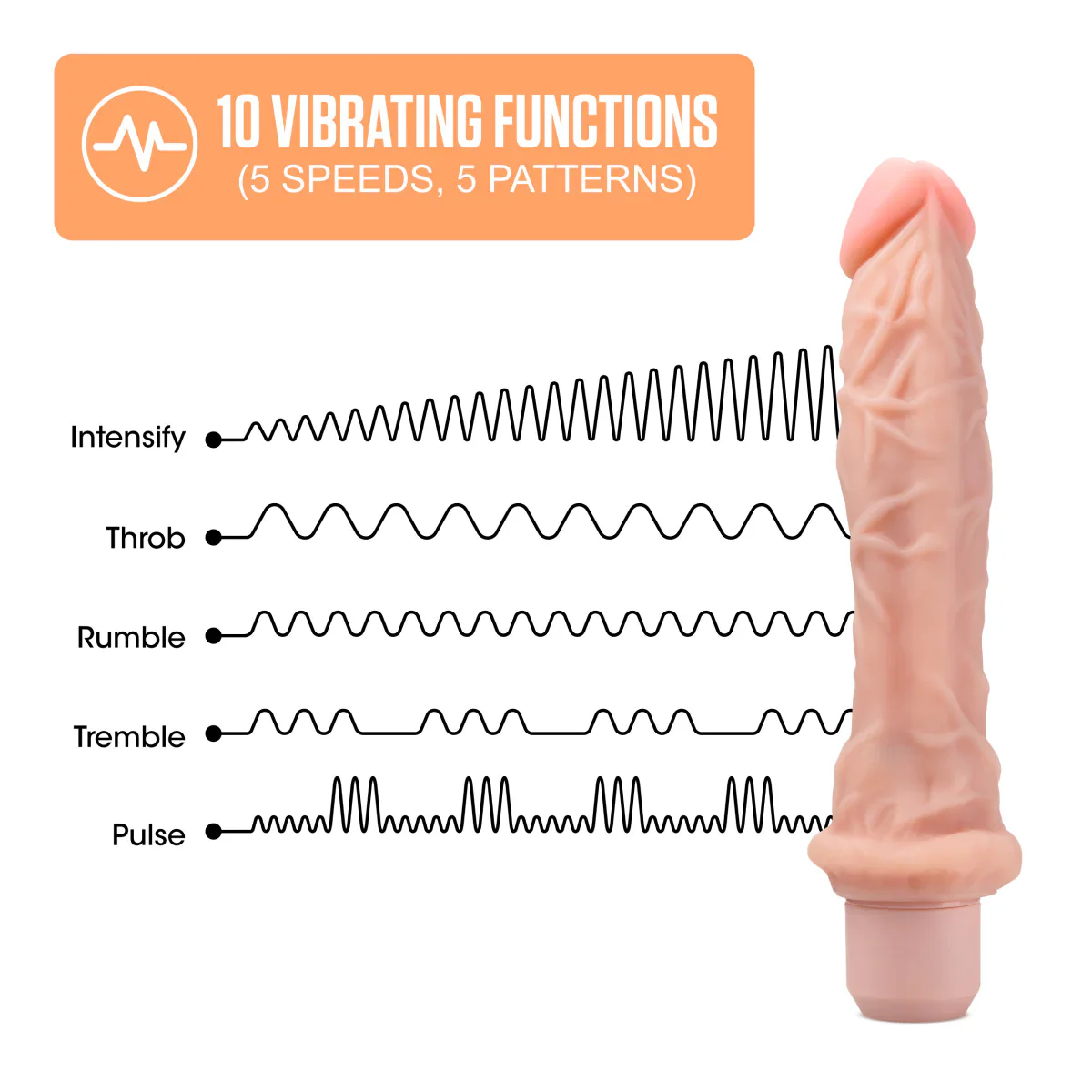 Dr. Skin Silicone Dr. Richard Beige 9.75-Inch Long Vibrating Dildo - Image 4