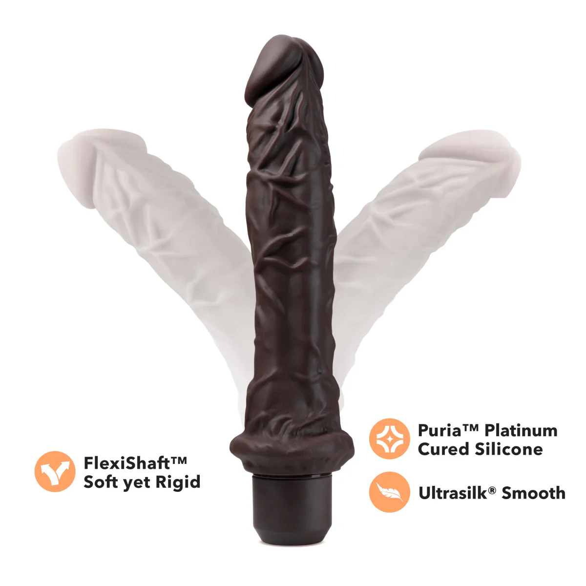 Dr. Skin Silicone Dr. Richard Brown 9.75-Inch Long Vibrating Dildo - Image 5