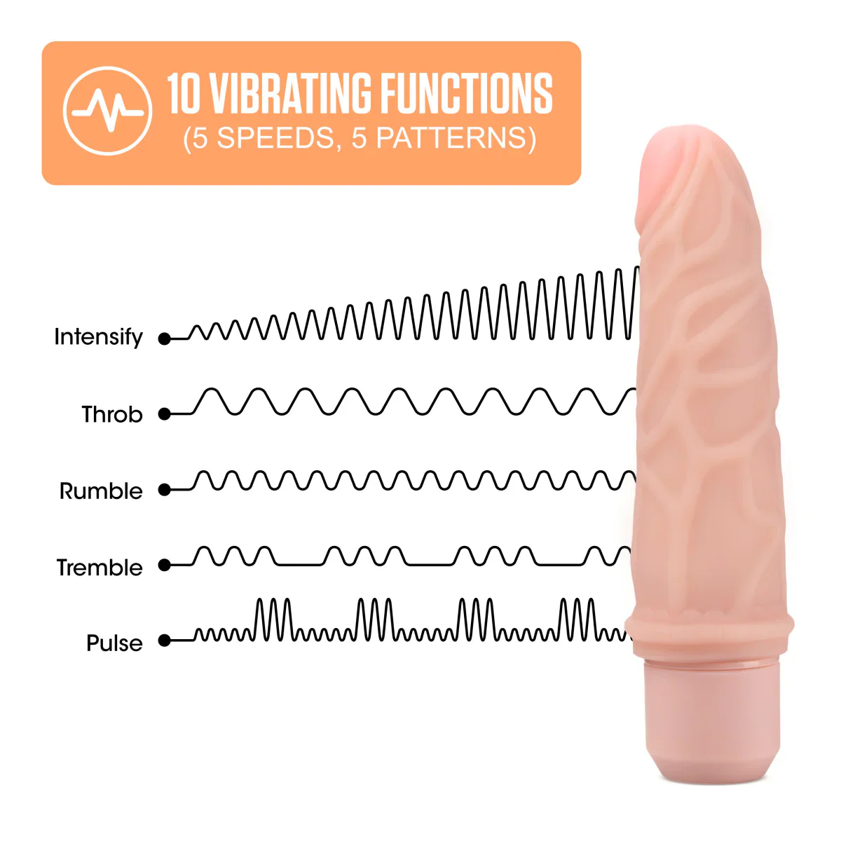 Dr. Skin Silicone Dr. Robert Beige 7.25-Inch Long Vibrating Dildo - Image 4