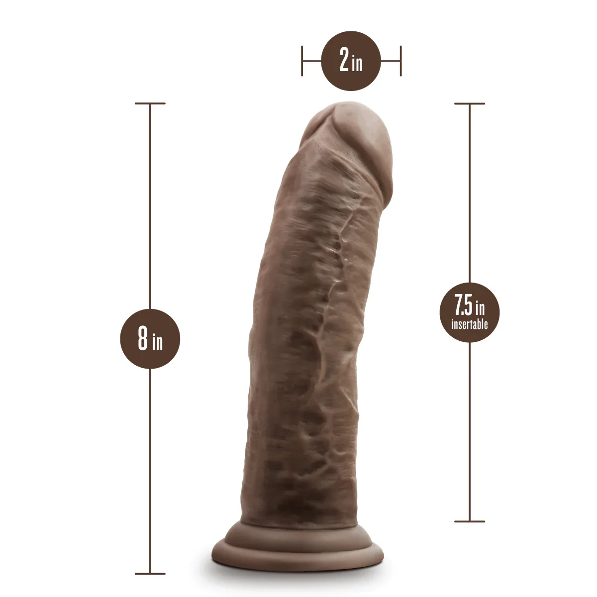 Dr. Skin Silicone Dr. Shepherd Realistic Chocolate 8-Inch Long Dildo - Image 2