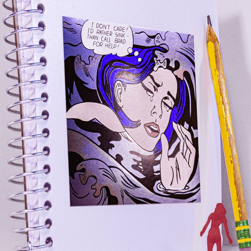 Drowning Girl By Roy Lichtenstein - Die-Cut Sticker - Image 2