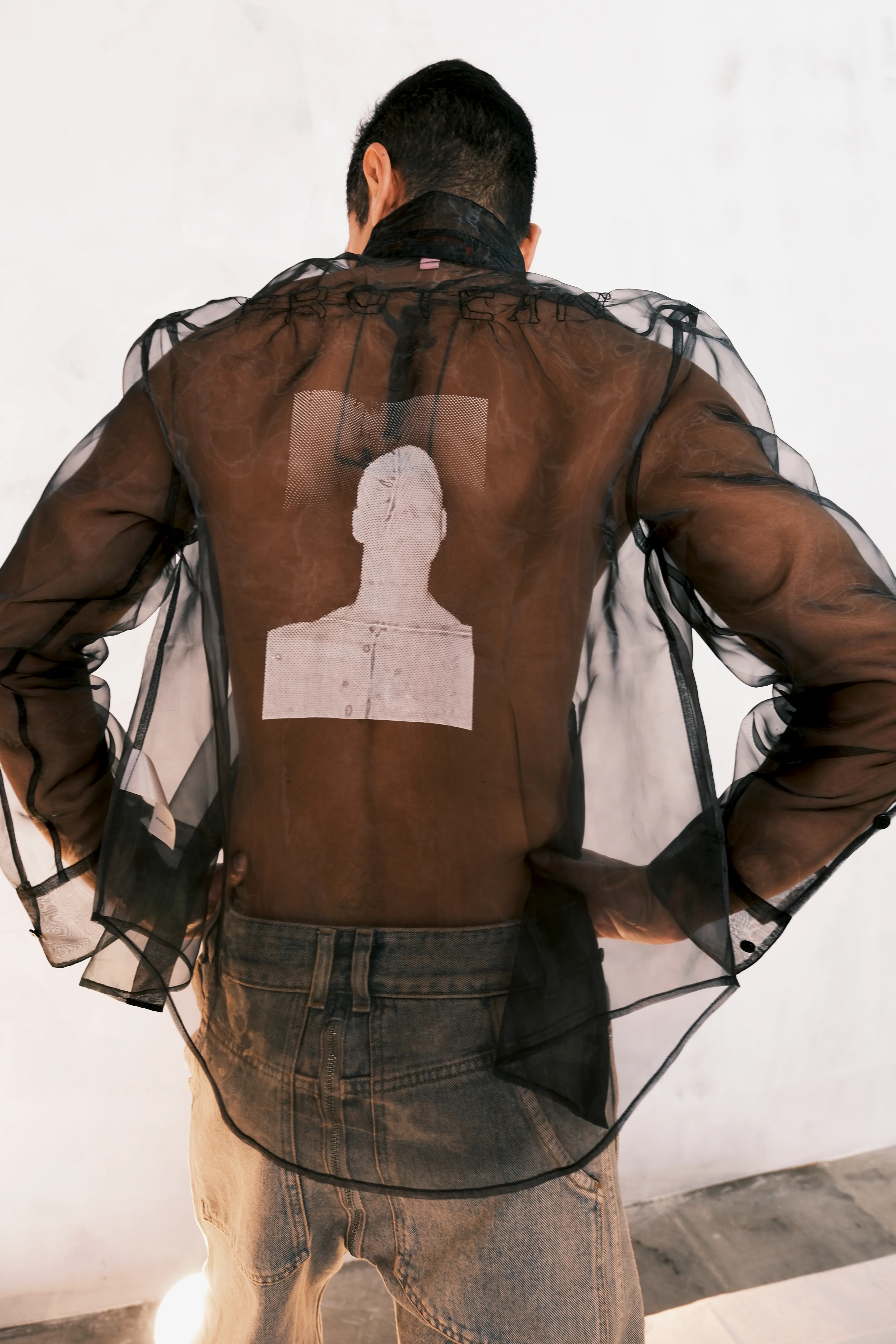 Eckhaus Latta FW24 Transparent Shirt Black - Image 2