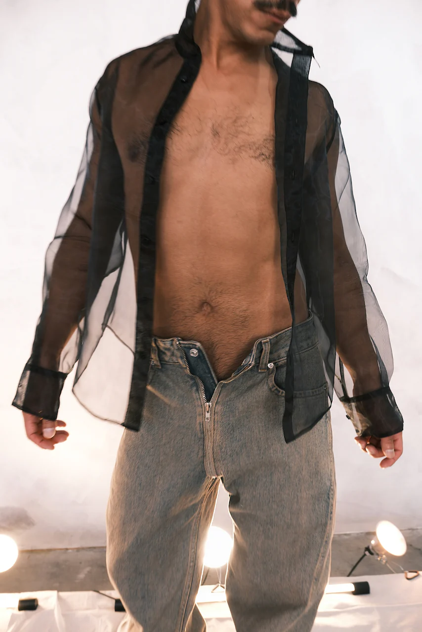Eckhaus Latta FW24 Transparent Shirt Black - Image 3