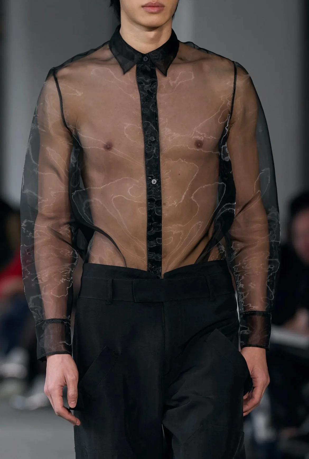 Eckhaus Latta FW24 Transparent Shirt Black - Image 4