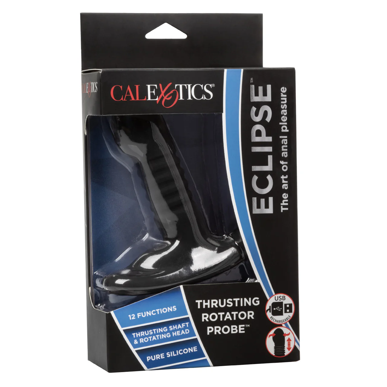 Eclipse Thrusting Rotator Probe Silicone Rechargeable Vibrating Butt Plug - Image 3