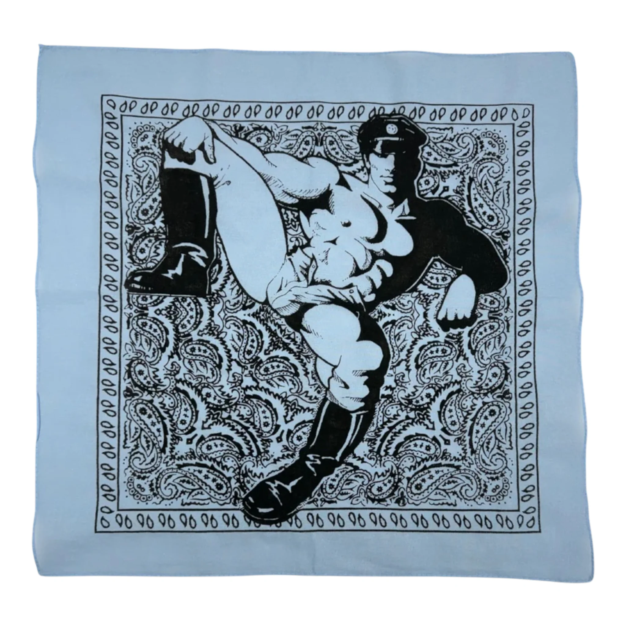 Etienne Leather Man Bandana - Light Blue