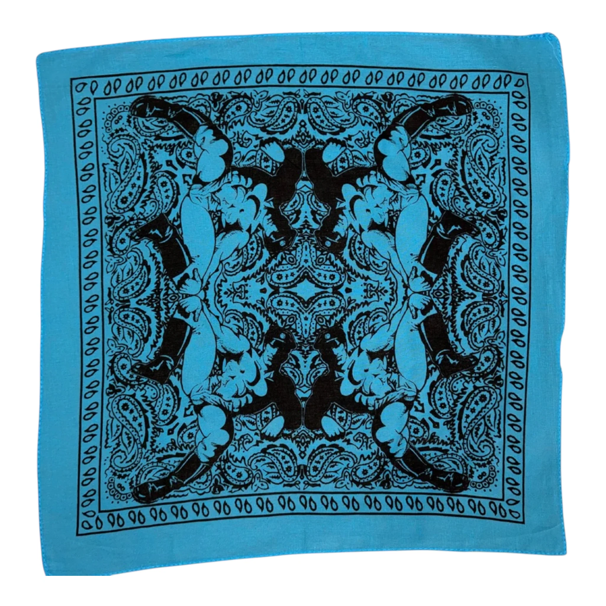 Etienne Leather Man Quad Bandana - Electric Teal