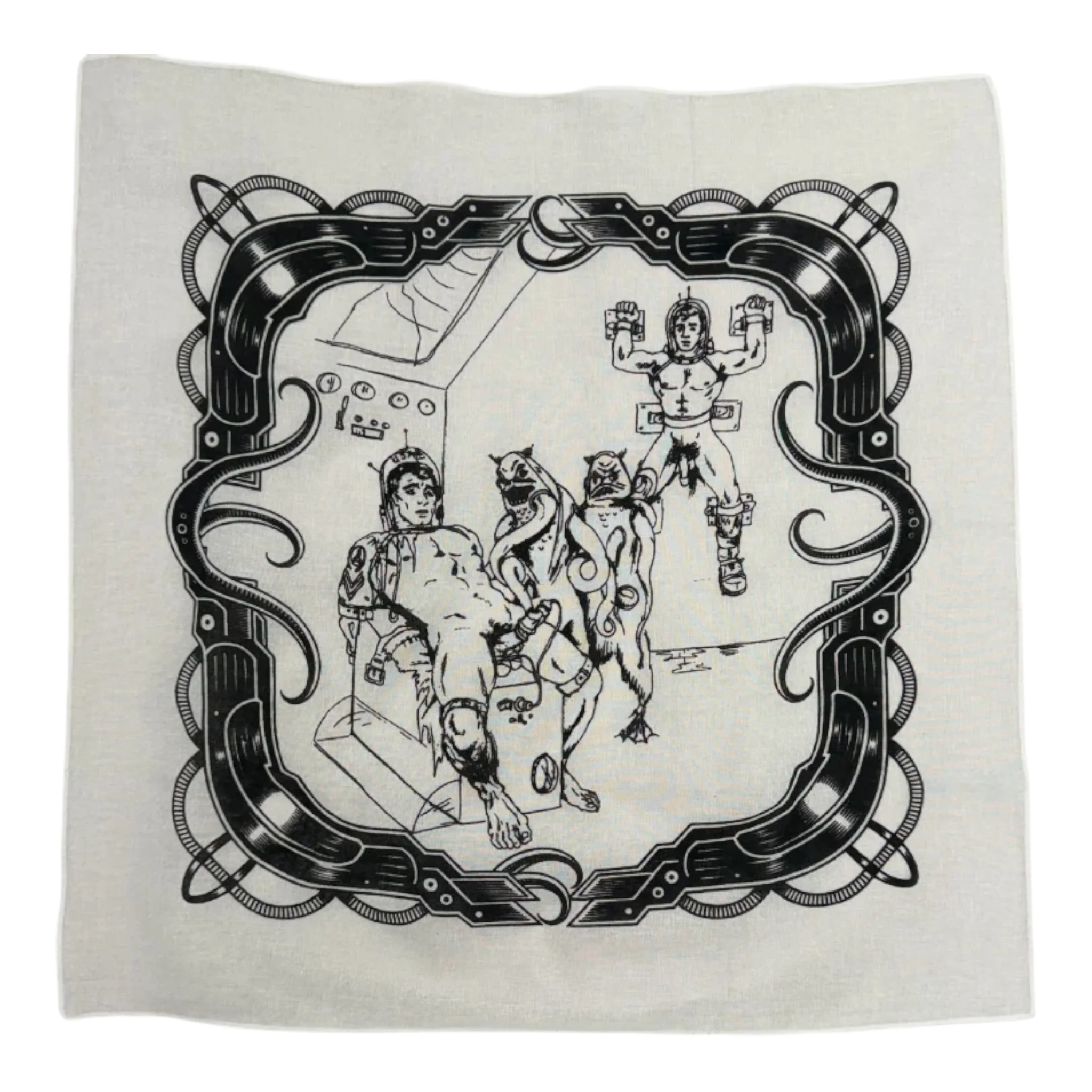 Etienne Science-Fiction Leather Bandana - White