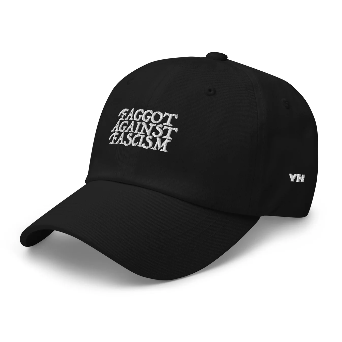 Faggot Against Fascism Dad Hat by YES HOMO in Black - Image 5
