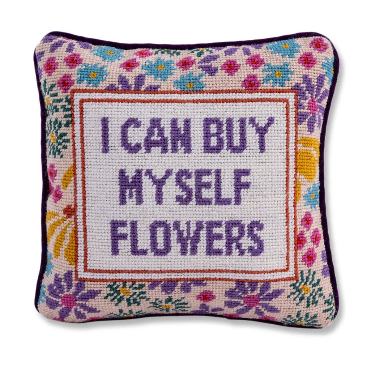 Flowers Needlepoint Pillow - Image 2