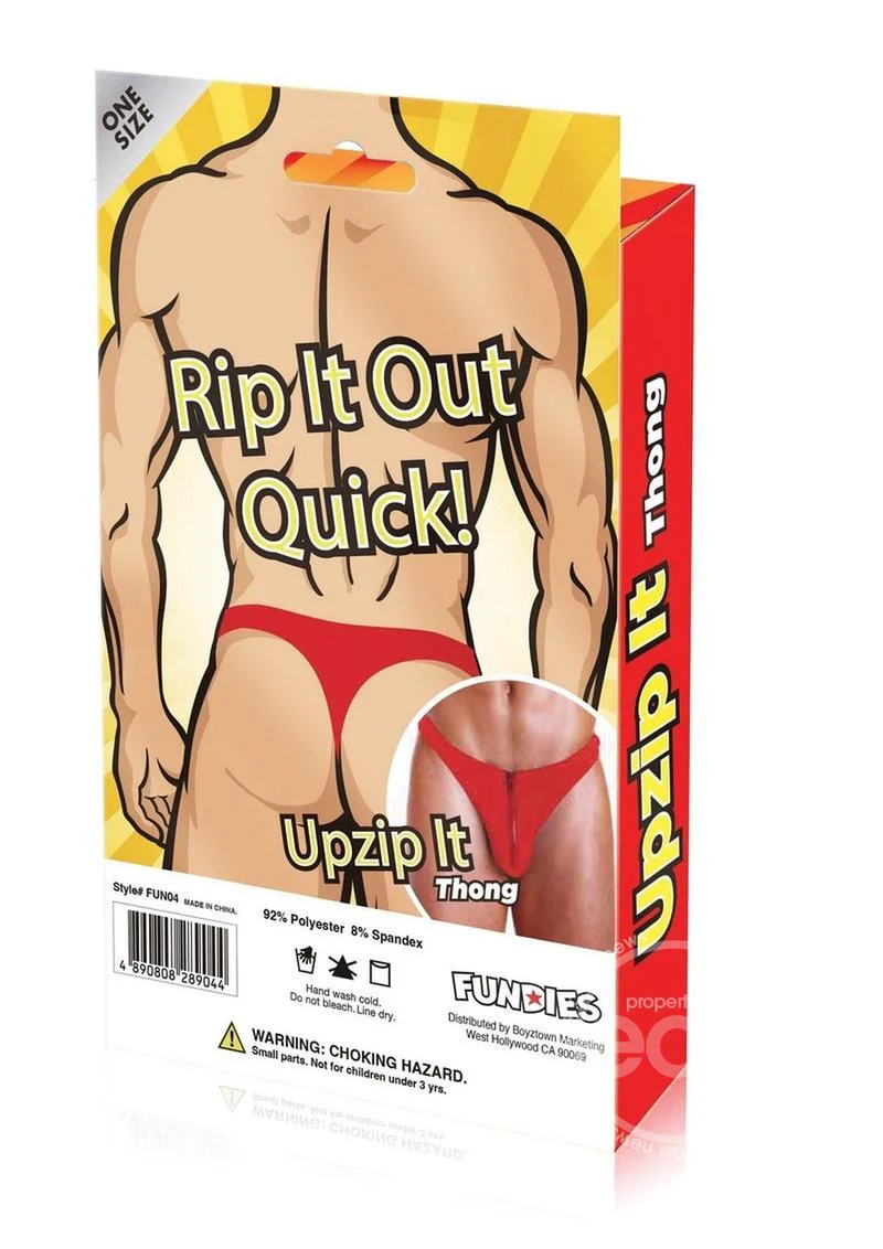 Fundies Unzip It Thong With Black Zorro Mask - O/S - Black (Copy) - Image 4