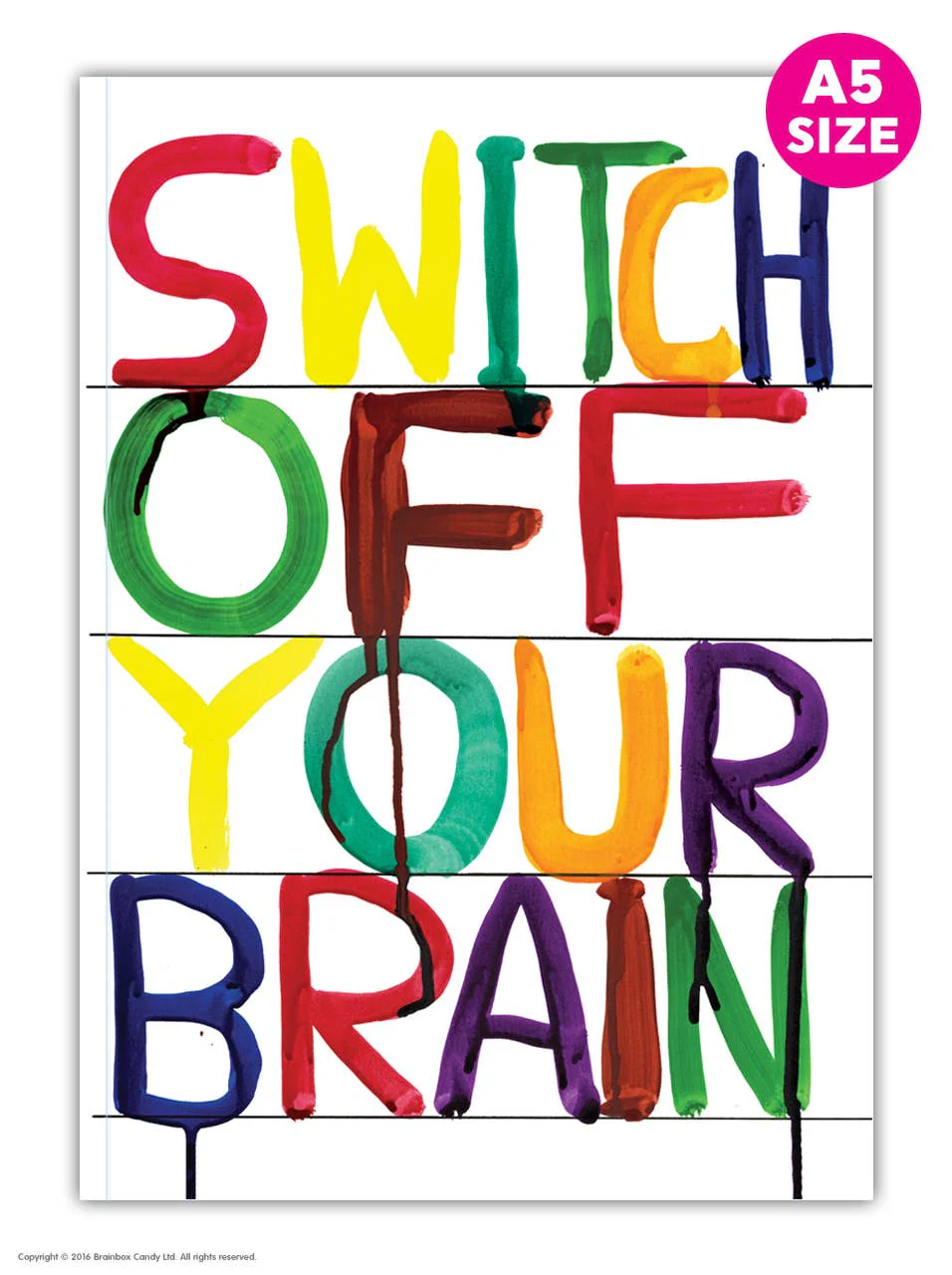 David Shrigley A5 Notebook - Switch Off  Brain - Image 2