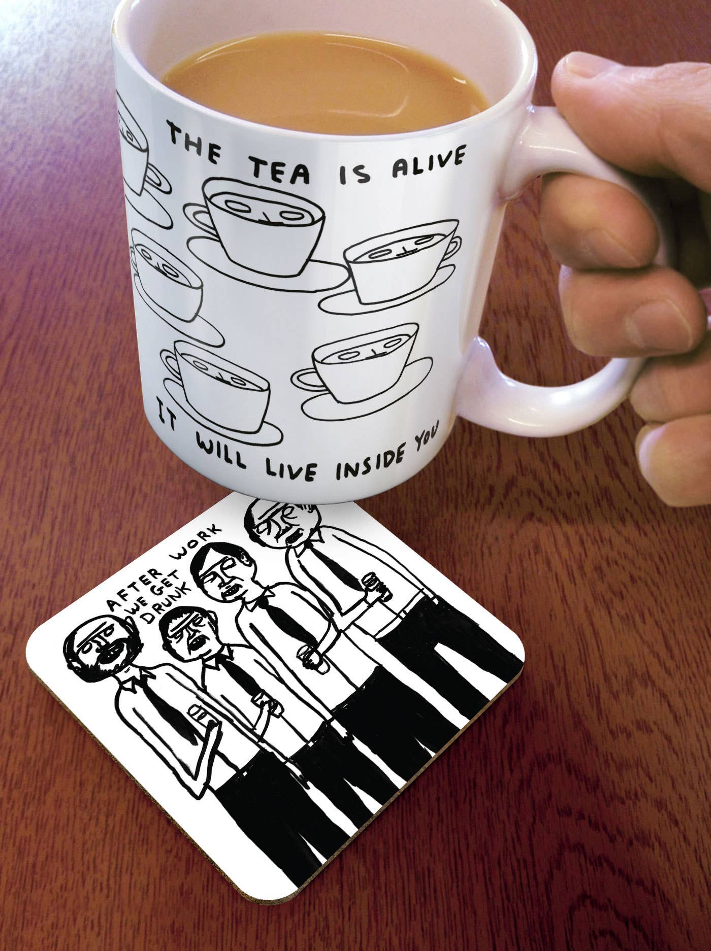 David Shrigley Coaster - After Work Get Drunk - Image 2