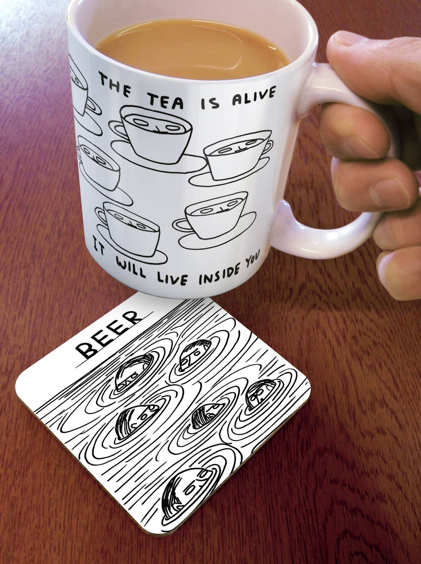 David Shrigley Coaster - Beer Swimmers - Image 2