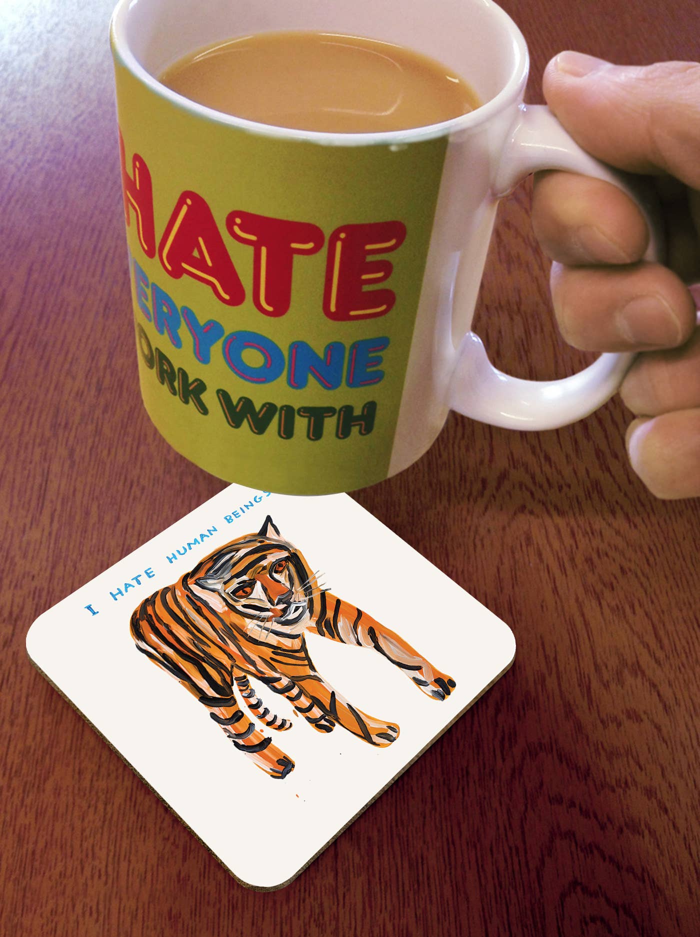 David Shrigley Coaster - Tiger Hates Humans - Image 2