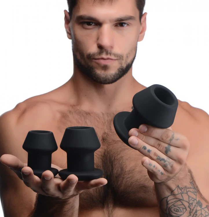 Gape-Grommets 3 Piece Hollow Silicone Anal Dilator Set - Image 2