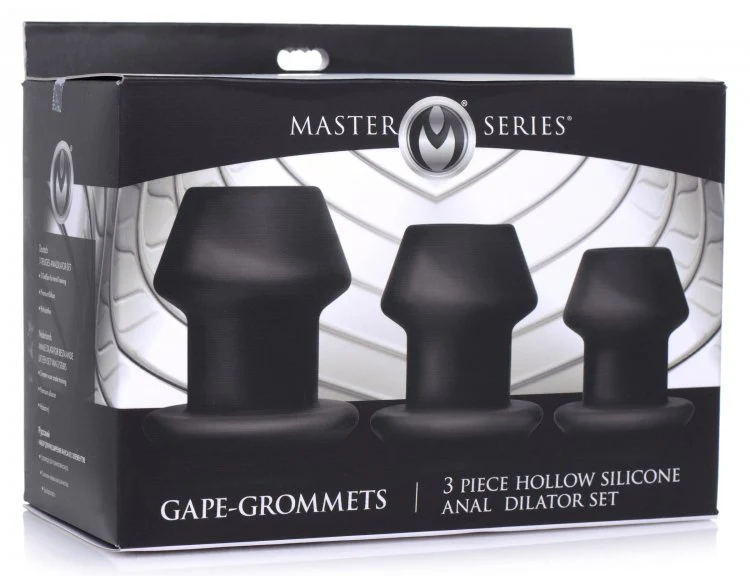 Gape-Grommets 3 Piece Hollow Silicone Anal Dilator Set - Image 3