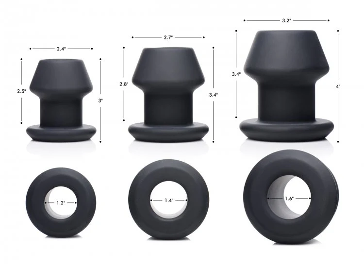 Gape-Grommets 3 Piece Hollow Silicone Anal Dilator Set - Image 4