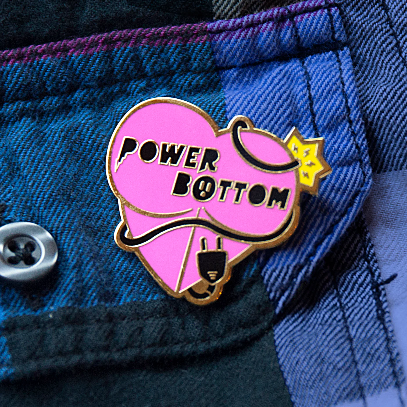 GAYPIN' ENAMEL PIN: POWER BOTTOM