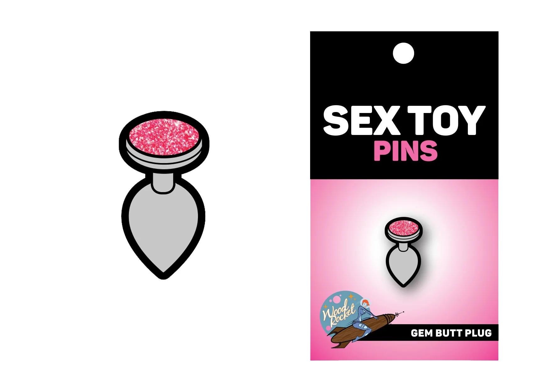 Gem Butt Plug Enamel Pin - Image 3