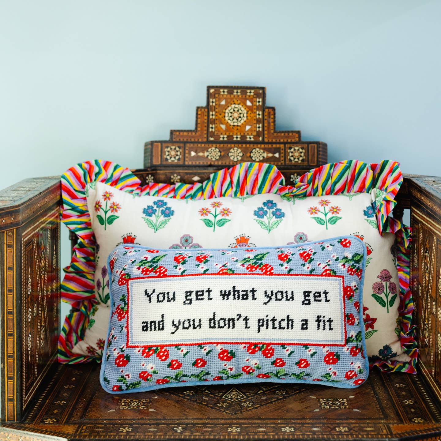 Get What You Get Needlepoint Pillow - Image 3