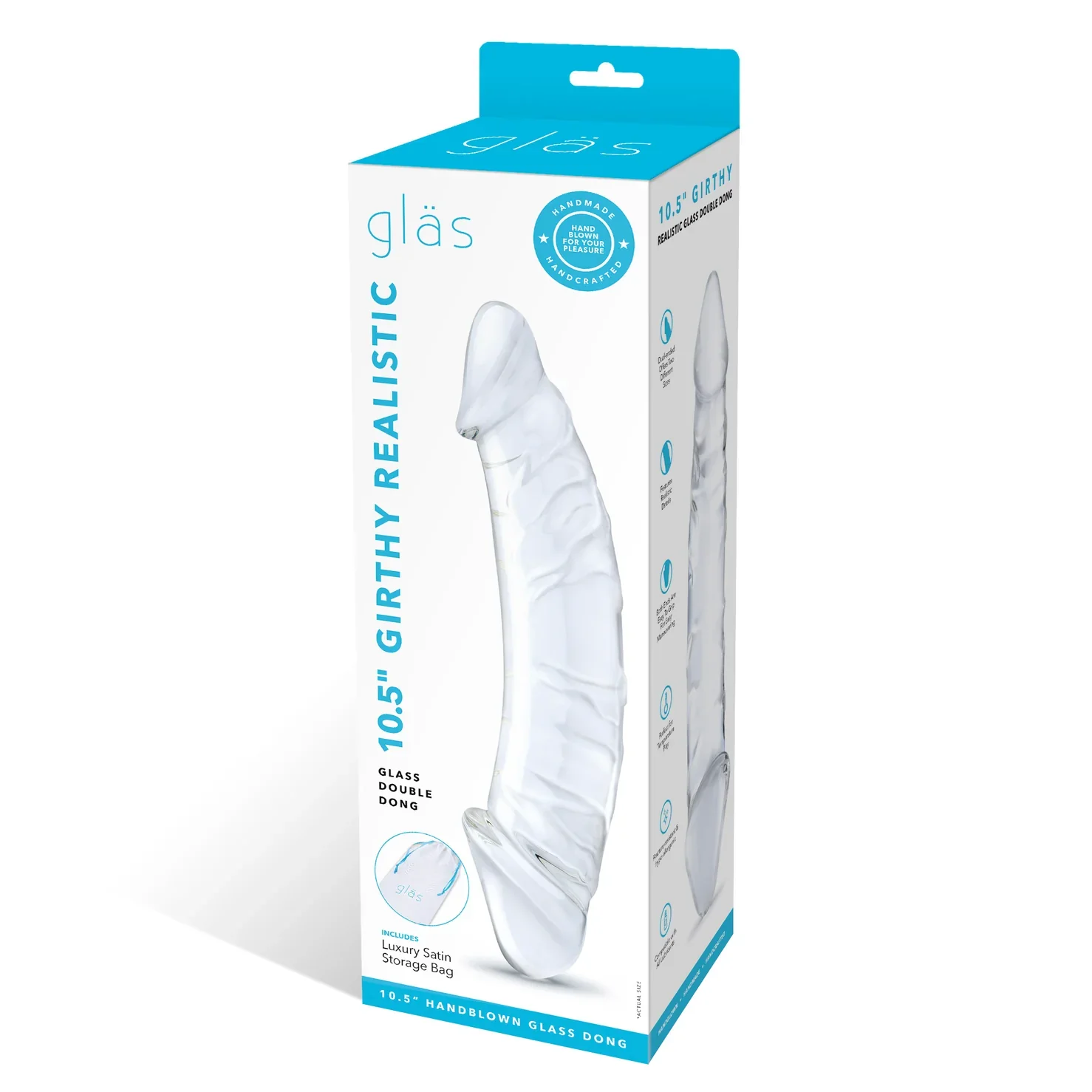 Gläs 10.5" Girthy Realistic Glass Double Dong - Image 8