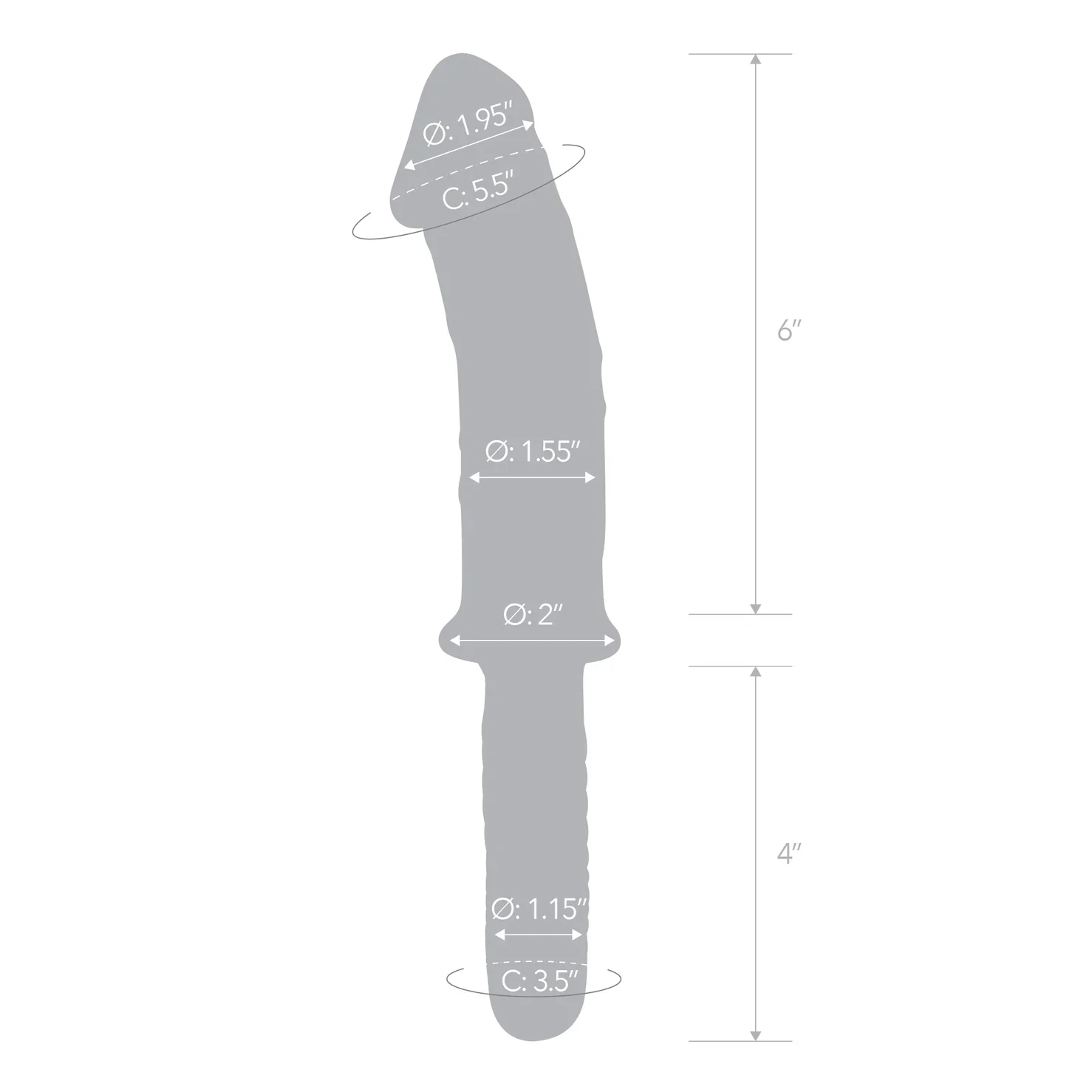 Gläs 11" Realistic Double Ended Glass Dildo with handle - Image 7