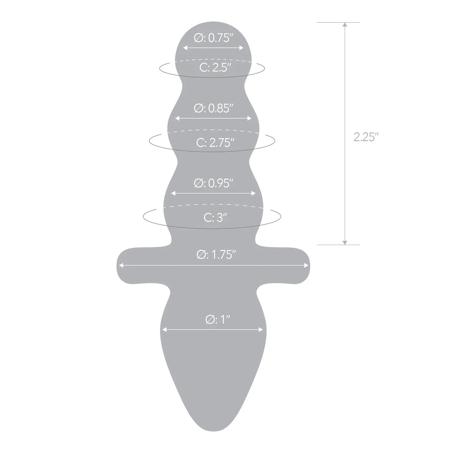 Gläs 4.5" Titus Beaded Butt Plug - Image 7