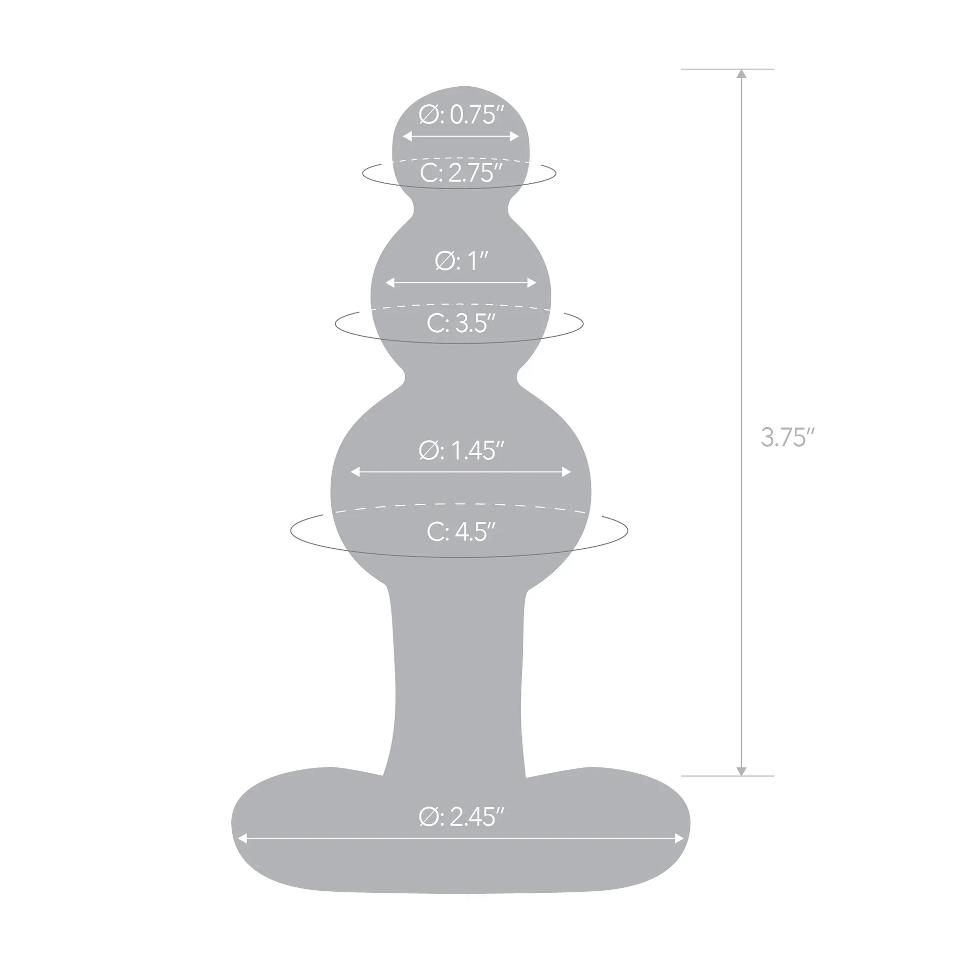 Gläs 4" Beaded Glass Butt Plug with Tapered Base - Image 7