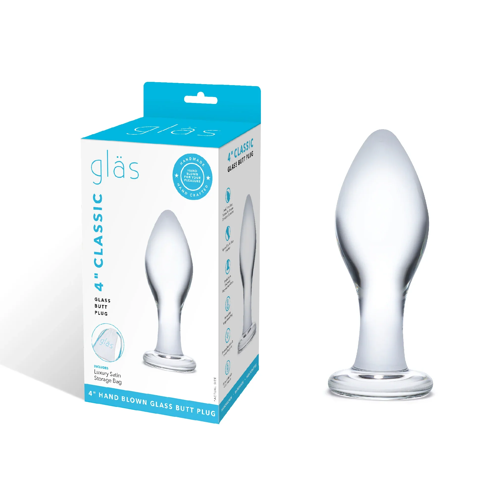 Gläs 4" Classic Glass Butt Plug