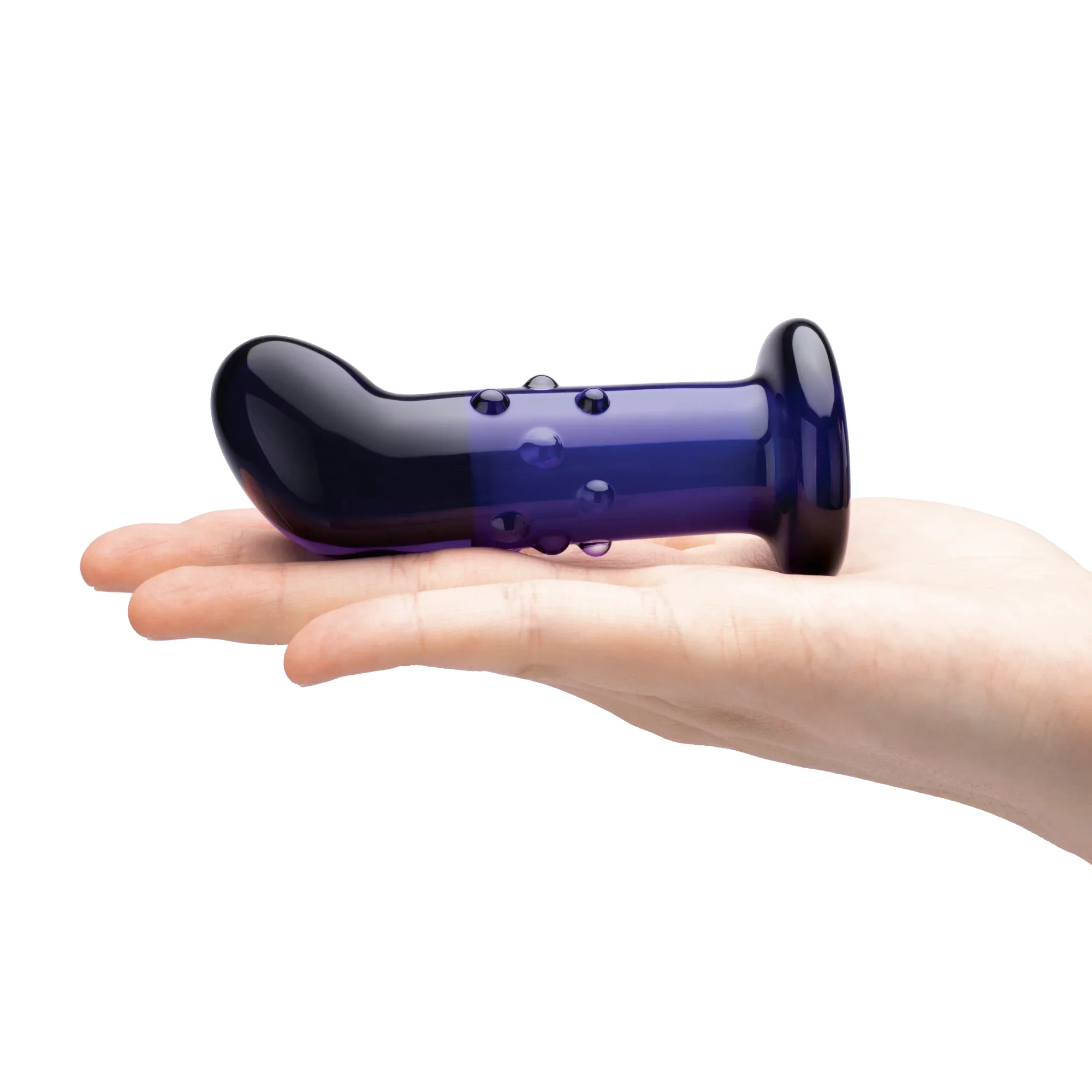 Gläs 4” Rechargeable Remote Controlled Vibrating Dotted P-Spot Plug - Image 6