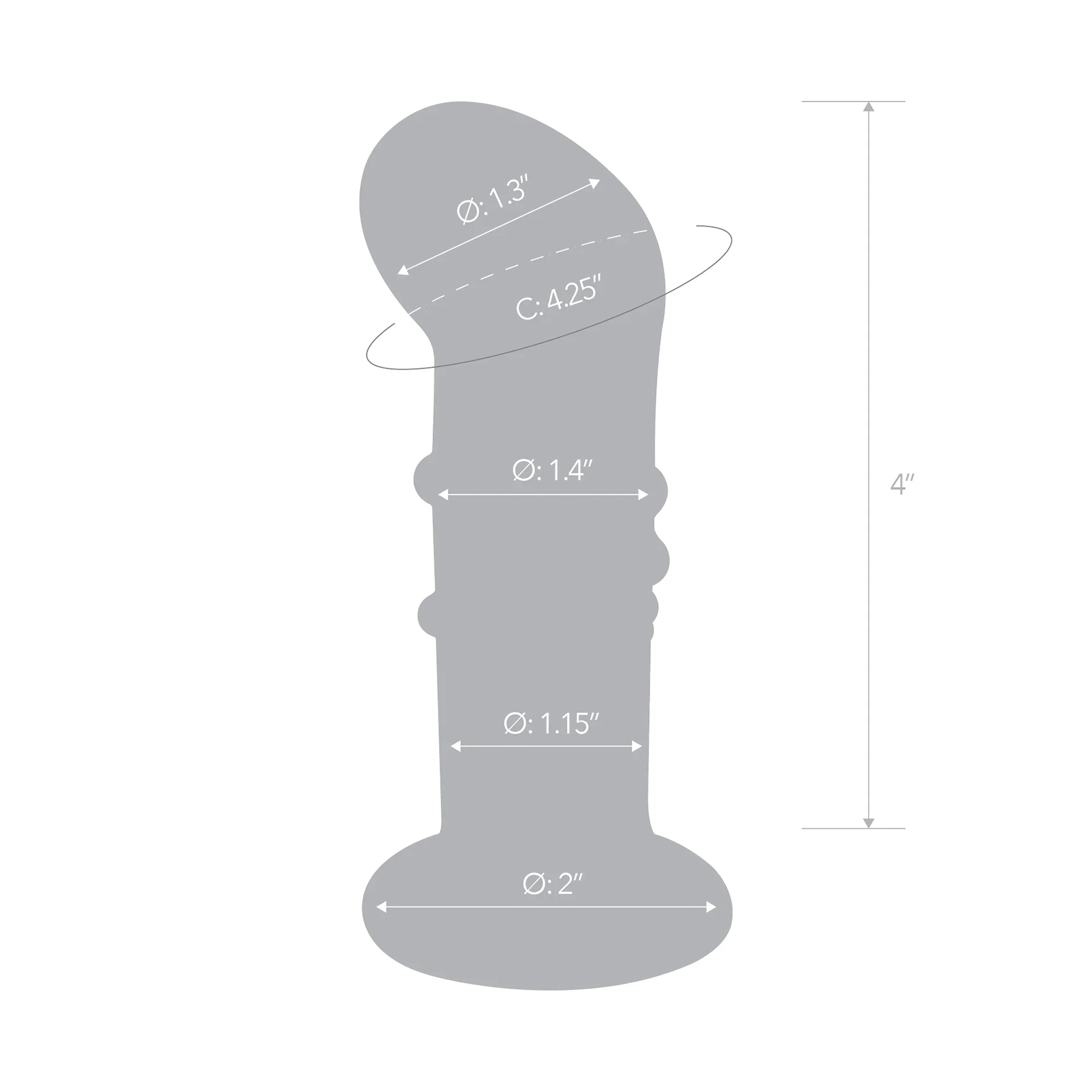Gläs 4” Rechargeable Remote Controlled Vibrating Dotted P-Spot Plug - Image 8