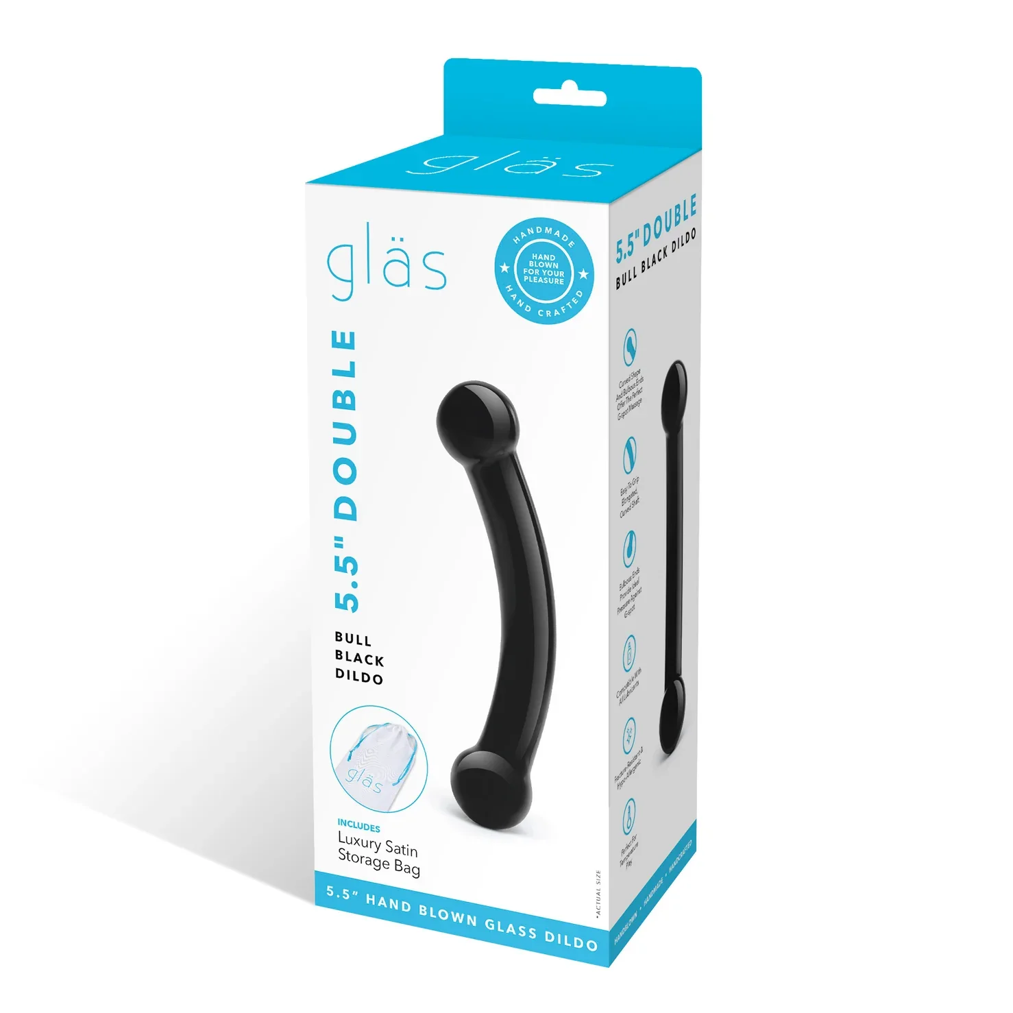 Gläs 5.5" Double Bull Black Dildo - Image 8