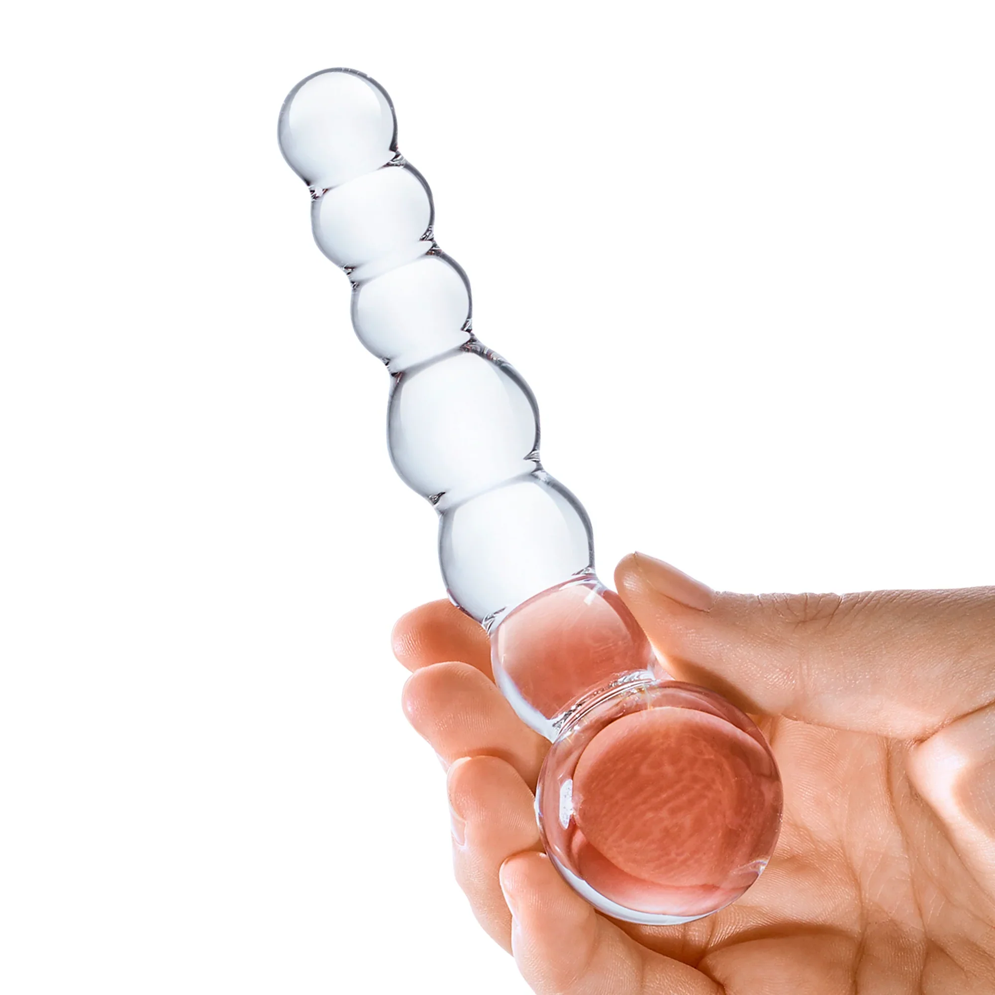 Gläs 5" Curved Glass Beaded Dildo - Image 5