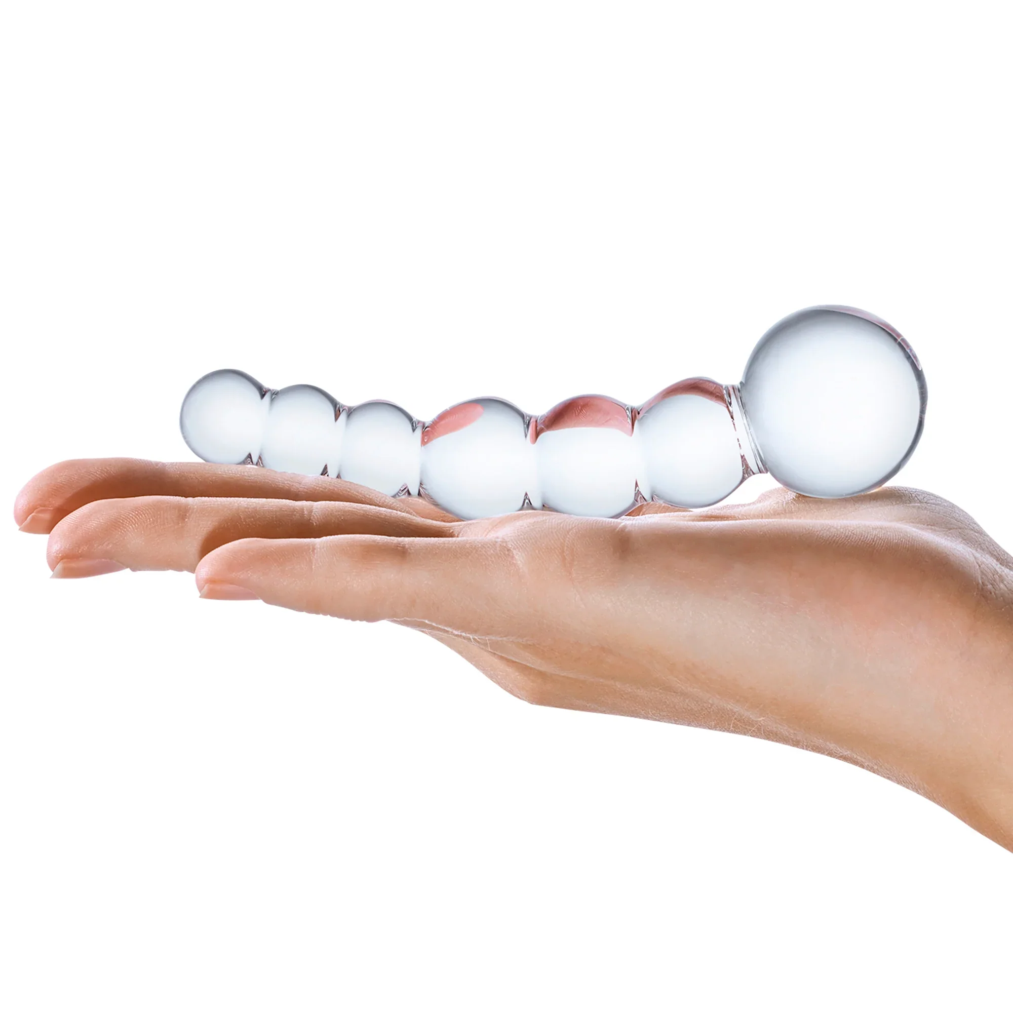 Gläs 5" Curved Glass Beaded Dildo - Image 6