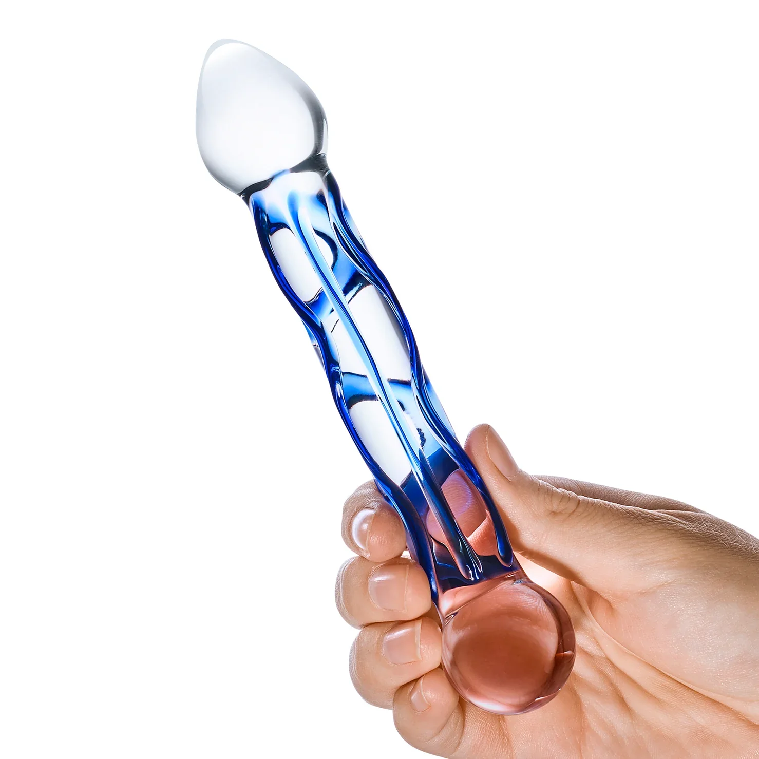 Gläs 6.5" Full Tip Textured Glass Dildo - Image 4