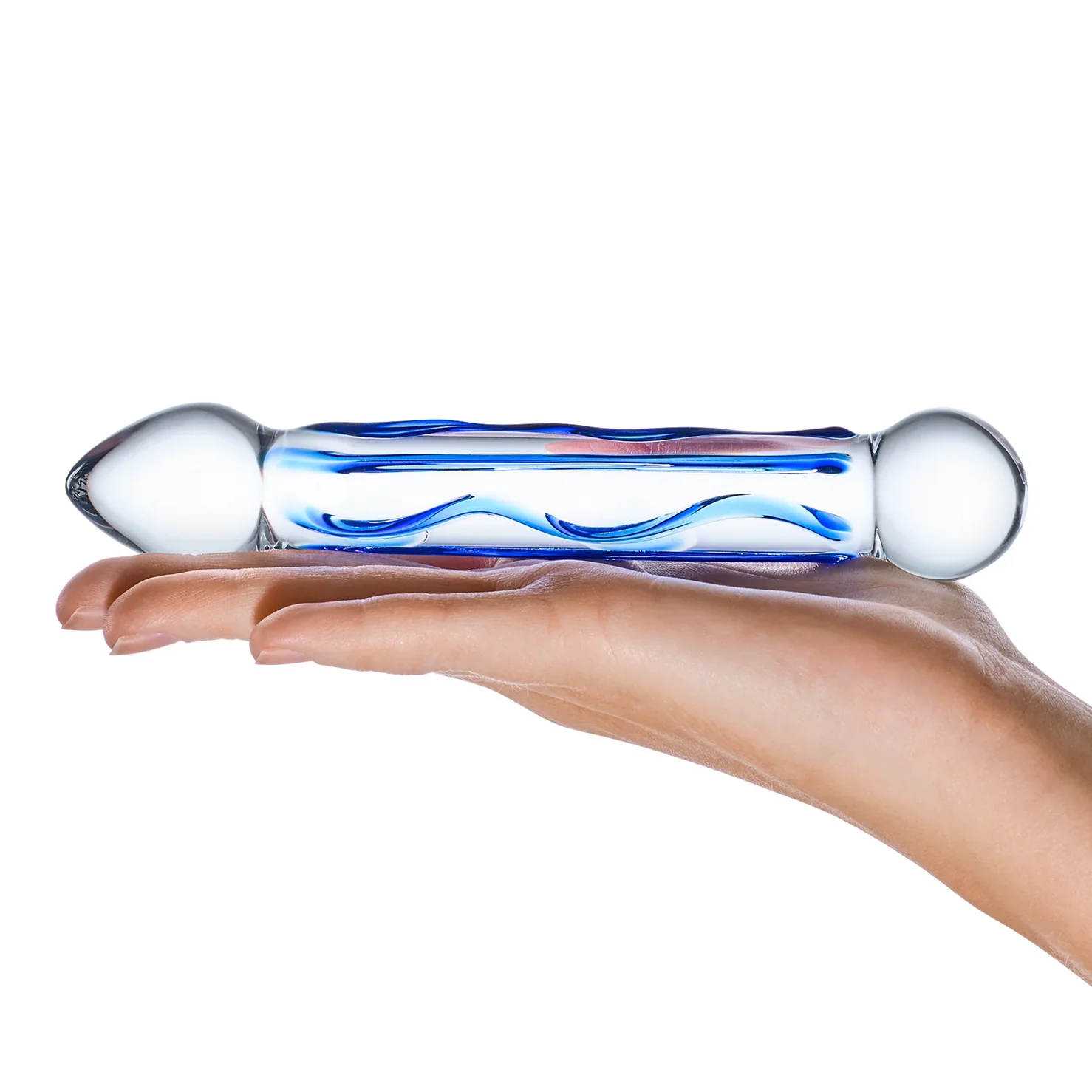 Gläs 6.5" Full Tip Textured Glass Dildo - Image 5