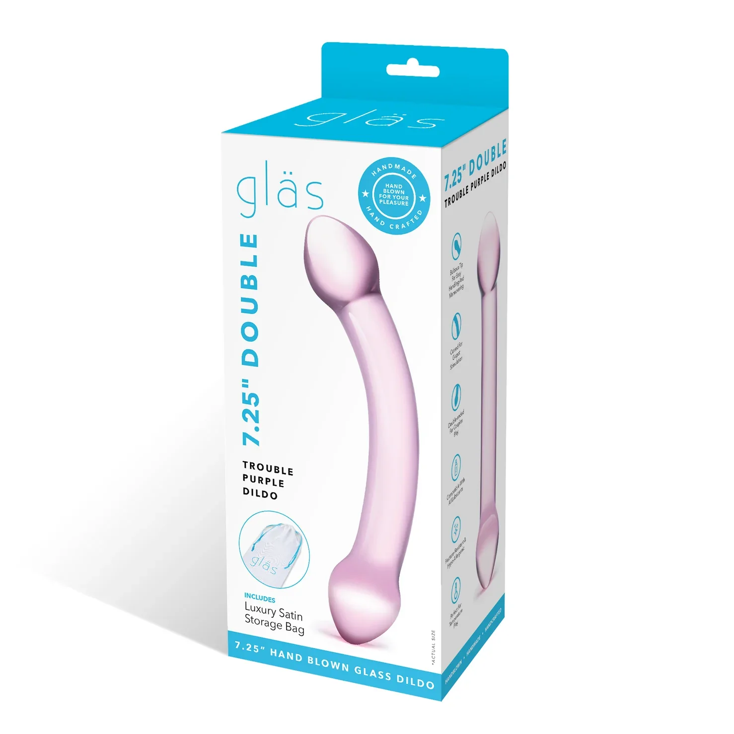 Gläs 7.25" Double Trouble Purple Dildo - Image 8