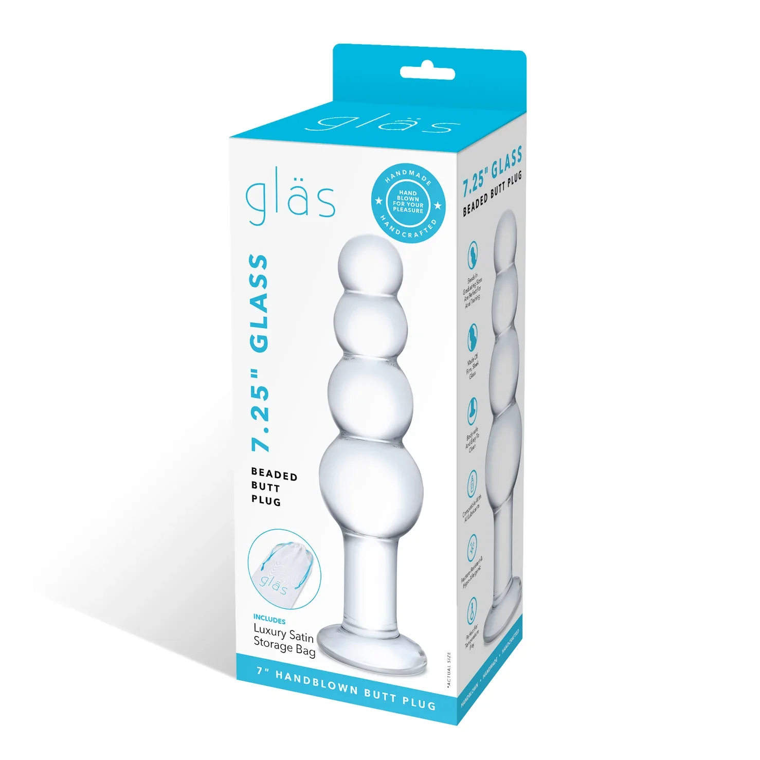 Gläs 7.25" Glass Beaded Butt Plug - Image 8