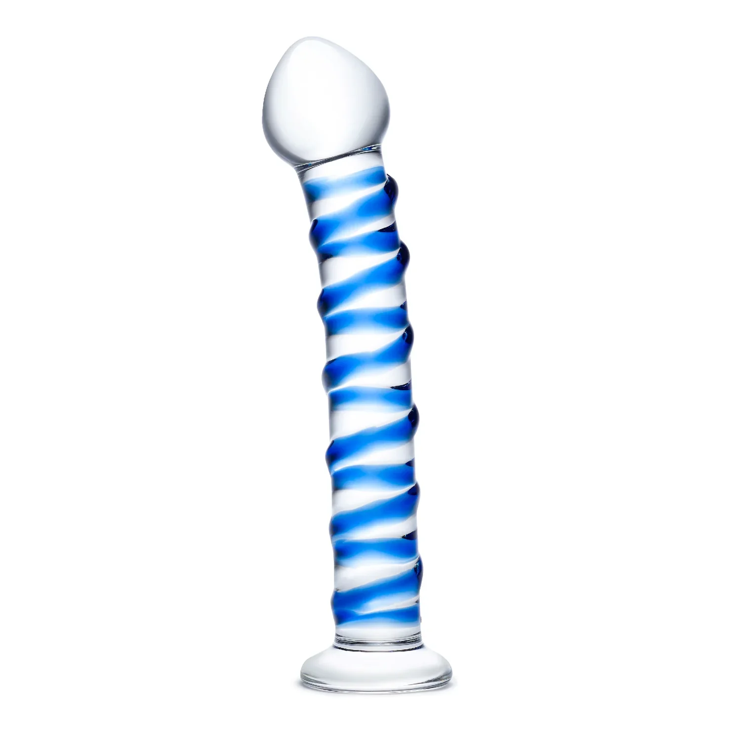 Gläs 7.5" Blue Spiral Glass Dildo - Image 2