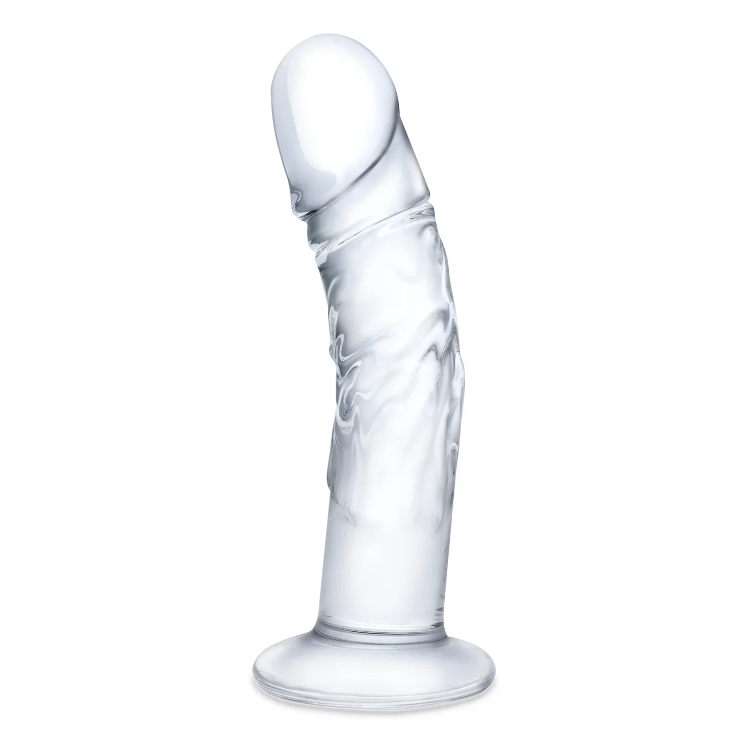 Gläs 7" Curved Realistic Glass Dildo With Veins - Image 2