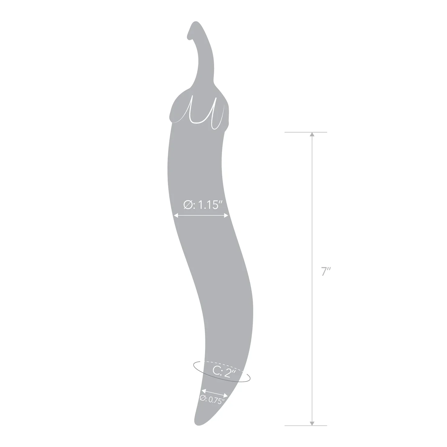 Gläs 8.25" Glass Naturals Chili Pepper Dildo - Image 7