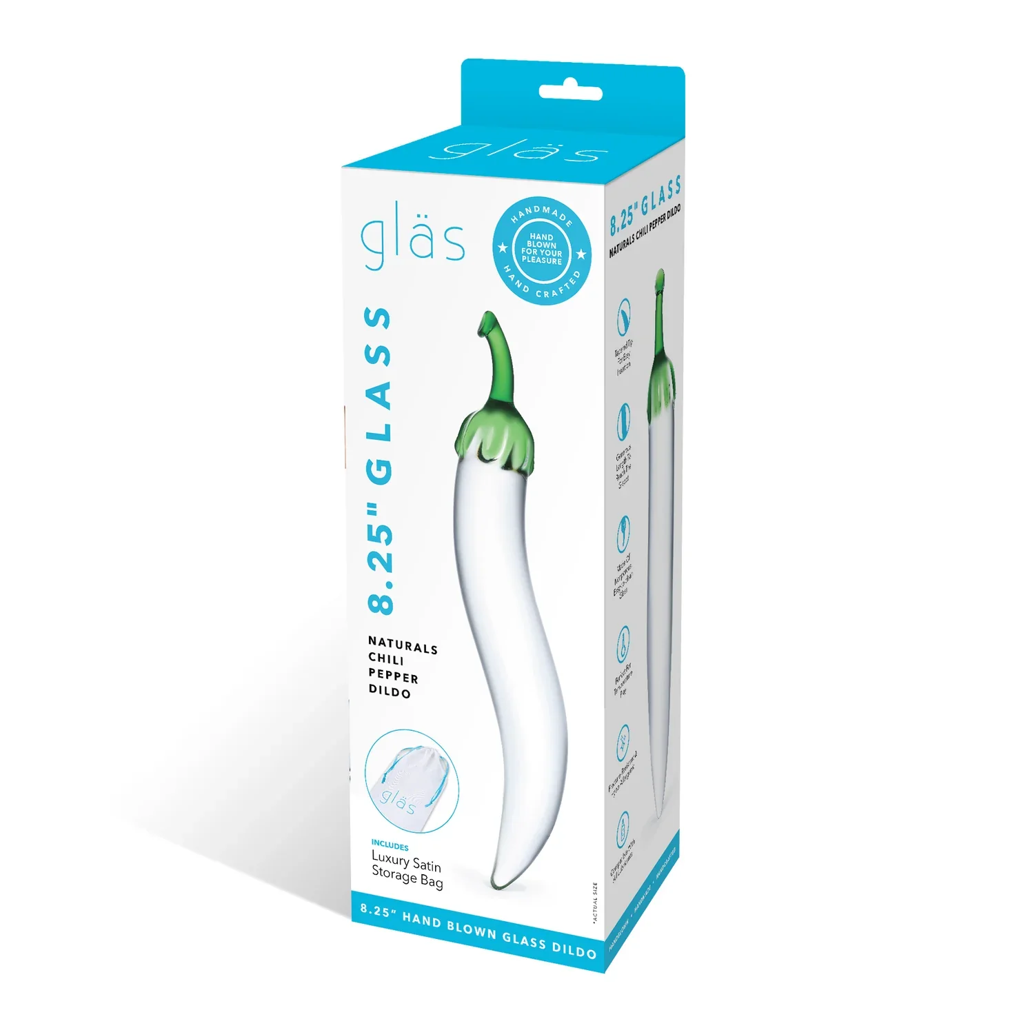 Gläs 8.25" Glass Naturals Chili Pepper Dildo - Image 8