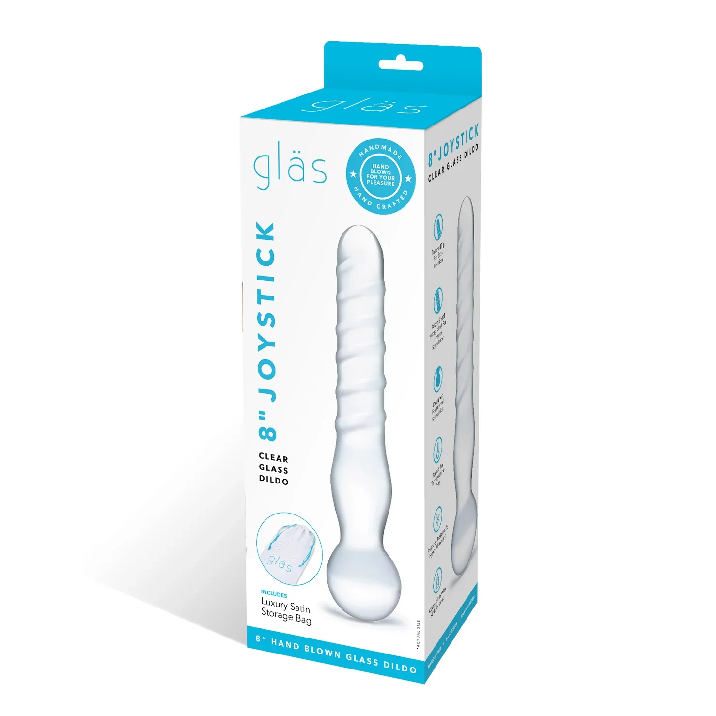 Gläs 8" Joystick Clear Glass Dildo - Image 8