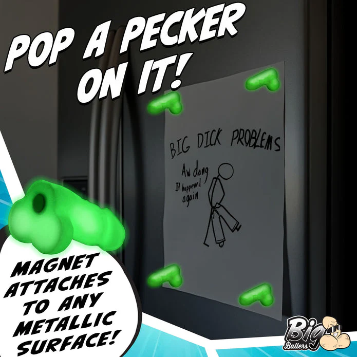 Glow-in-the-Dark Magnetic Snap-On Peckers  4 Pack by Big Ballers - Image 4