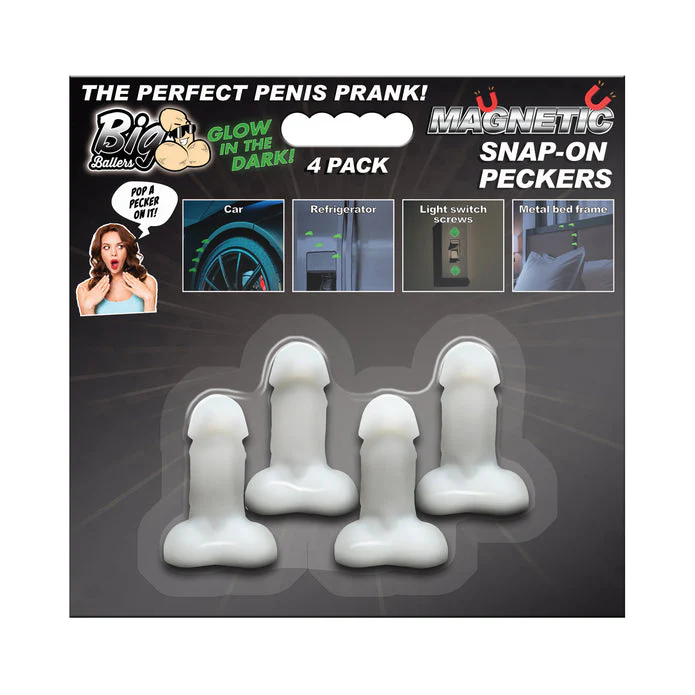 Glow-in-the-Dark Magnetic Snap-On Peckers  4 Pack by Big Ballers - Image 7
